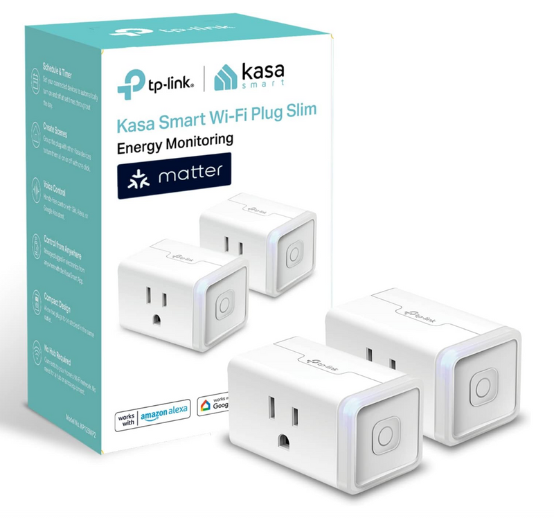 Kasa Matter Smart Plug w/ Energy Monitoring, Compact Design
